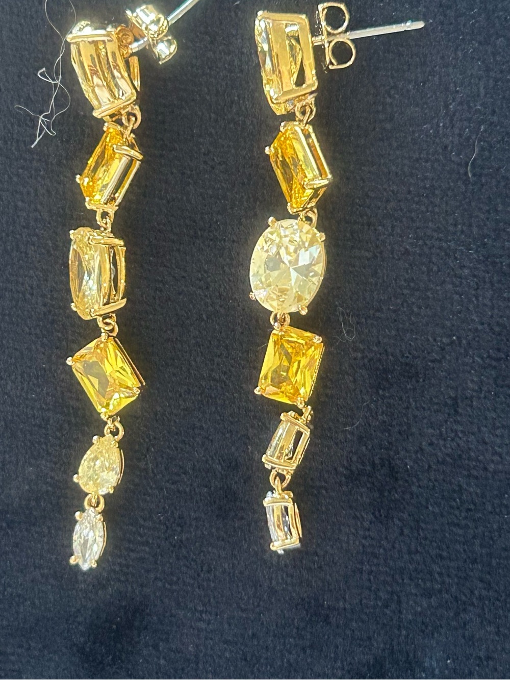 Bloomingdale's Gold-Tone Drop Earrings with Yellow and Clear Stones